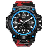 SMAEL Brand Men Sports Watches Dual Display Analog Digital LED Electronic Quartz Wristwatches Waterproof Swimming Military Watch