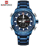 NAVIFORCE Top Brand Men Military Sport Watches Mens LED Analog Digital Watch Male Army Stainless Quartz Clock Relogio Masculino