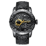 MEGALITH Fashion Gold Dragon Sculpture Watch Men Quartz Watch Waterproof Big Dial Sport Watches Men Watch Top Luxury Brand Clock