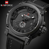 NAVIFORCE Top Luxury Brand Men Sports Military Quartz Watch Man Analog Date Clock Leather Strap Wristwatch Relogio Masculino