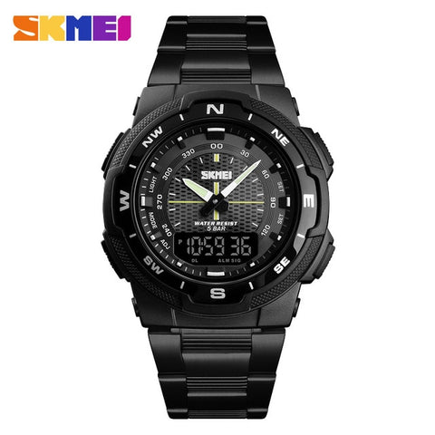 SKMEI Men Watch Fashion Quartz Sports Watches Stainless Steel Mens Watches Top Brand Luxury Business Waterproof Wrist Watch Men