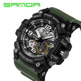 SANDA 759 Sports Men's Watches Top Brand Luxury Military Quartz Watch Men Waterproof S Shock Wristwatches relogio masculino 2019