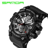 SANDA 759 Sports Men's Watches Top Brand Luxury Military Quartz Watch Men Waterproof S Shock Wristwatches relogio masculino 2019