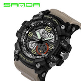 SANDA 759 Sports Men's Watches Top Brand Luxury Military Quartz Watch Men Waterproof S Shock Wristwatches relogio masculino 2019