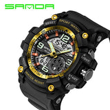 SANDA 759 Sports Men's Watches Top Brand Luxury Military Quartz Watch Men Waterproof S Shock Wristwatches relogio masculino 2019