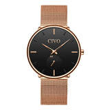 CIVO Fashion Watch Men Waterproof Slim Mesh Strap Minimalist Wrist Watches For Men Quartz Sports Watch Clock Relogio Masculino