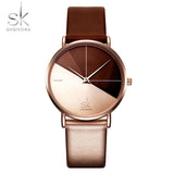 Shengke Women's Watches Fashion Leather Wrist Watch Vintage Ladies Watch Irregular Clock Mujer Bayan Kol Saati Montre Feminino