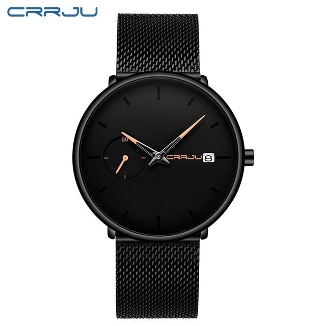 Crrju Sports Date Mens Watches Top Brand Luxury Waterproof Sport Watch Men Ultra Thin Dial Quartz Watch Casual Relogio Masculino