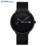 Crrju Sports Date Mens Watches Top Brand Luxury Waterproof Sport Watch Men Ultra Thin Dial Quartz Watch Casual Relogio Masculino