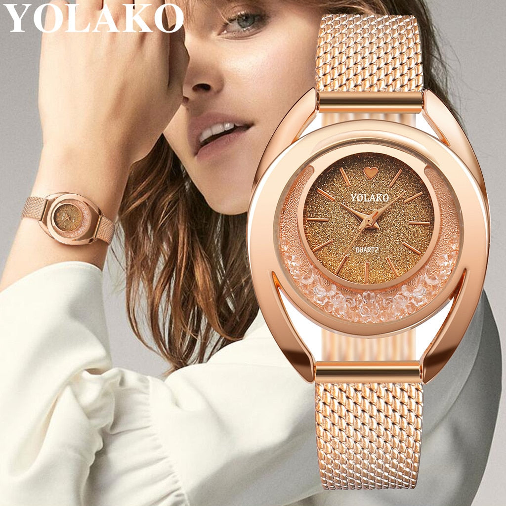 YOLAKO Women  Watches Bracelet New Quartz Clock Ladies Wristwatches Relogio Feminino Diamond Reloj Mujer Hot montre femme 533