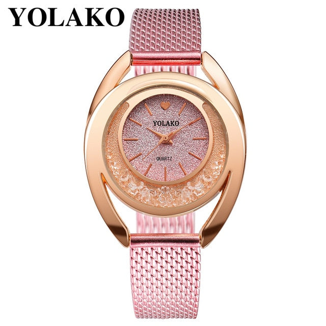 YOLAKO Women  Watches Bracelet New Quartz Clock Ladies Wristwatches Relogio Feminino Diamond Reloj Mujer Hot montre femme 533