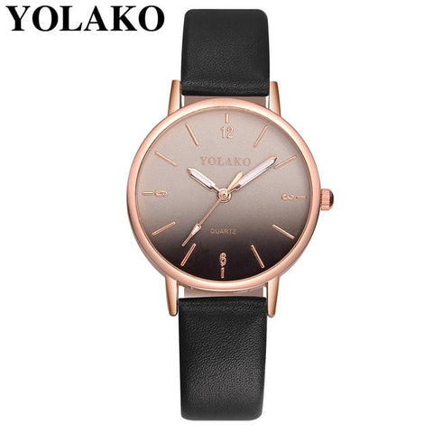 YOLAKO New Arrival Thin Leather Casual Luxury Woman Watch Ladies Quartz Watch Female Bracelet Women Watches Colok Reloj 533