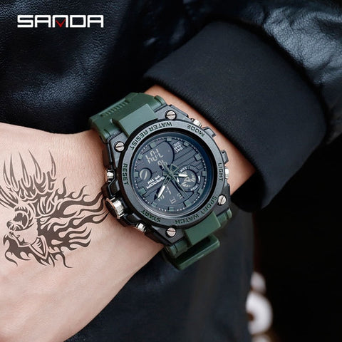 2019 New SANDA 739 Sports Men's Watches Top Brand Luxury Military Quartz Watch Men Waterproof S Shock Clock relogio masculino