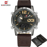 2019 NAVIFORCE Men's Fashion Sport Watches Men Quartz Analog Date Clock Man Leather Military Waterproof Watch Relogio Masculino