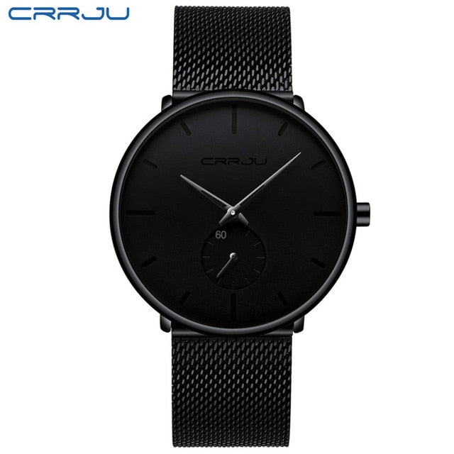 Crrju Top Brand Luxury Watches Men Stainless Steel Ultra Thin Watches Men Classic Quartz Men's Wrist Watch Relogio Masculino