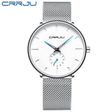 Crrju Top Brand Luxury Watches Men Stainless Steel Ultra Thin Watches Men Classic Quartz Men's Wrist Watch Relogio Masculino