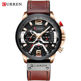 CURREN Watch Mens Watches Top Brand Luxury Men Casual Leather Waterproof Chronograph Men Sport Quartz Clock Relogio Masculino