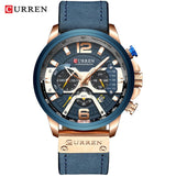 CURREN Watch Mens Watches Top Brand Luxury Men Casual Leather Waterproof Chronograph Men Sport Quartz Clock Relogio Masculino