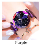 Luxury ladies watch magnet stainless steel mesh with starry fashion diamond female luminous shining quartz watch relogio feminin