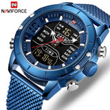 NAVIFORCE Men Watch Top Luxury Brand Man Military Sport Quartz Wrist Watches Stainless Steel LED Digital Clock Relogio Masculino