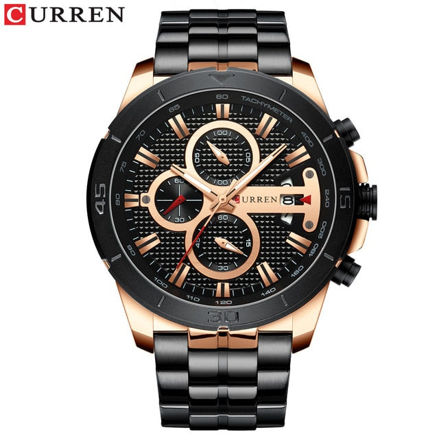 CURREN Business Men Watch Luxury Brand Stainless Steel Wrist Watch Chronograph Army Military Quartz Watches Relogio Masculino