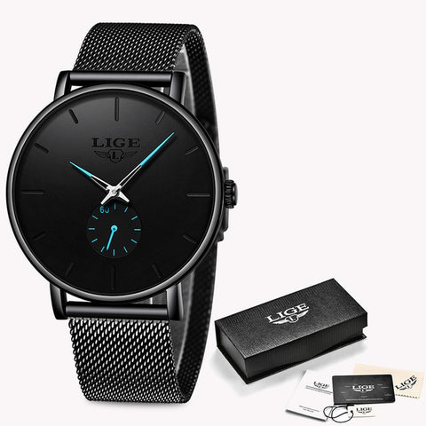 LIGE 2019 New Fashion Sports Mens Watches Top Brand Luxury Waterproof Simple Ultra-Thin Watch Men Quartz Clock Relogio Masculino