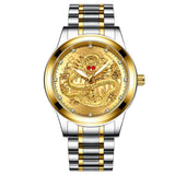 Fashion Men Watch Golden Mens Watches Top Brand Luxury Waterproof Full Steel Quartz Dragon Clock Male 2019 Relogio Masculino