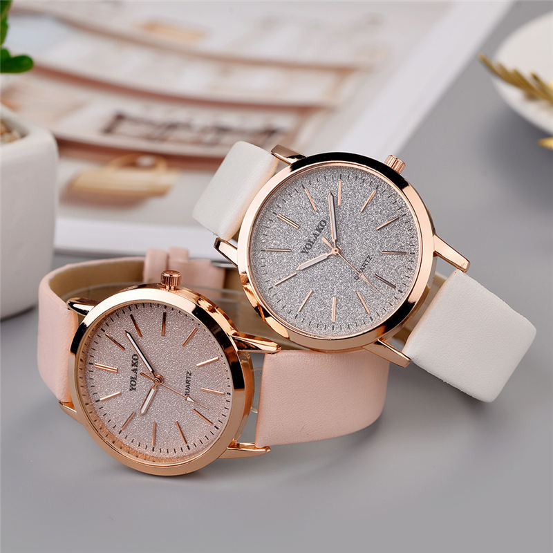 Top Brand High Quality Fashion Womens Ladies Simple Watches Geneva Faux Leather Analog Quartz Wrist Watch clock saat Gift