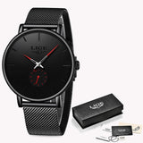 LIGE New Mens Watches Male Fashion Top Brand Luxury Stainless Steel Blue Quartz Watch Men Casual Sport Waterproof Watch Relojes