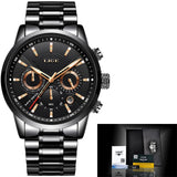 Relogio Masculino Men Watches LIGE Fashion Waterproof Chronograph Top Brand Luxury Quartz Watch Men Casual Leather Sport Watch