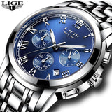 2019 New Watches Men Luxury Brand LIGE Chronograph Men Sports Watches Waterproof Full Steel Quartz Men's Watch Relogio Masculino