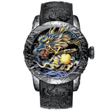 MEGALITH Fashion Gold Dragon Sculpture Watch Men Quartz Watch Waterproof Big Dial Sport Watches Men Watch Top Luxury Brand Clock